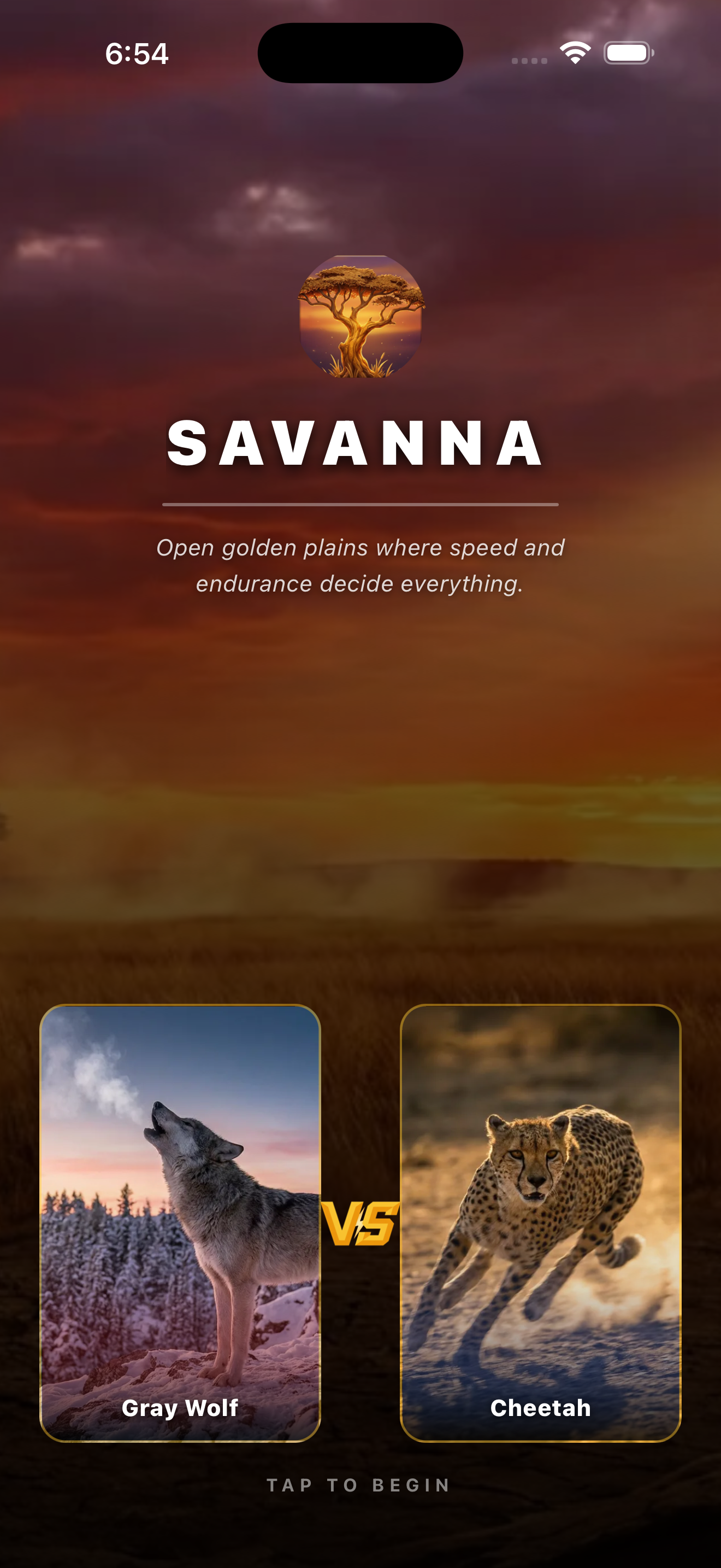 Savanna habitat intro before the battle begins
